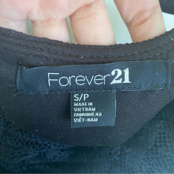 Forever 21 Strapless Lace Mini Mermaid Dress in Black • sz S Small - Picture 6 of 8